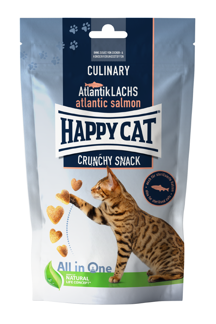 HAPPY CAT Katzenleckerli Culinary Crunchy Snack Atlantik-Lachs